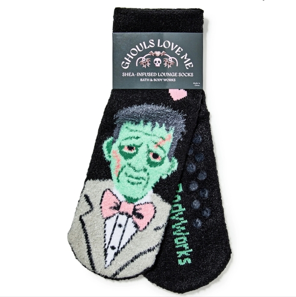 Bath & Body Works Trick Treat Bag Frankenstein Socks BBW Halloween Christmas - Picture 13 of 16